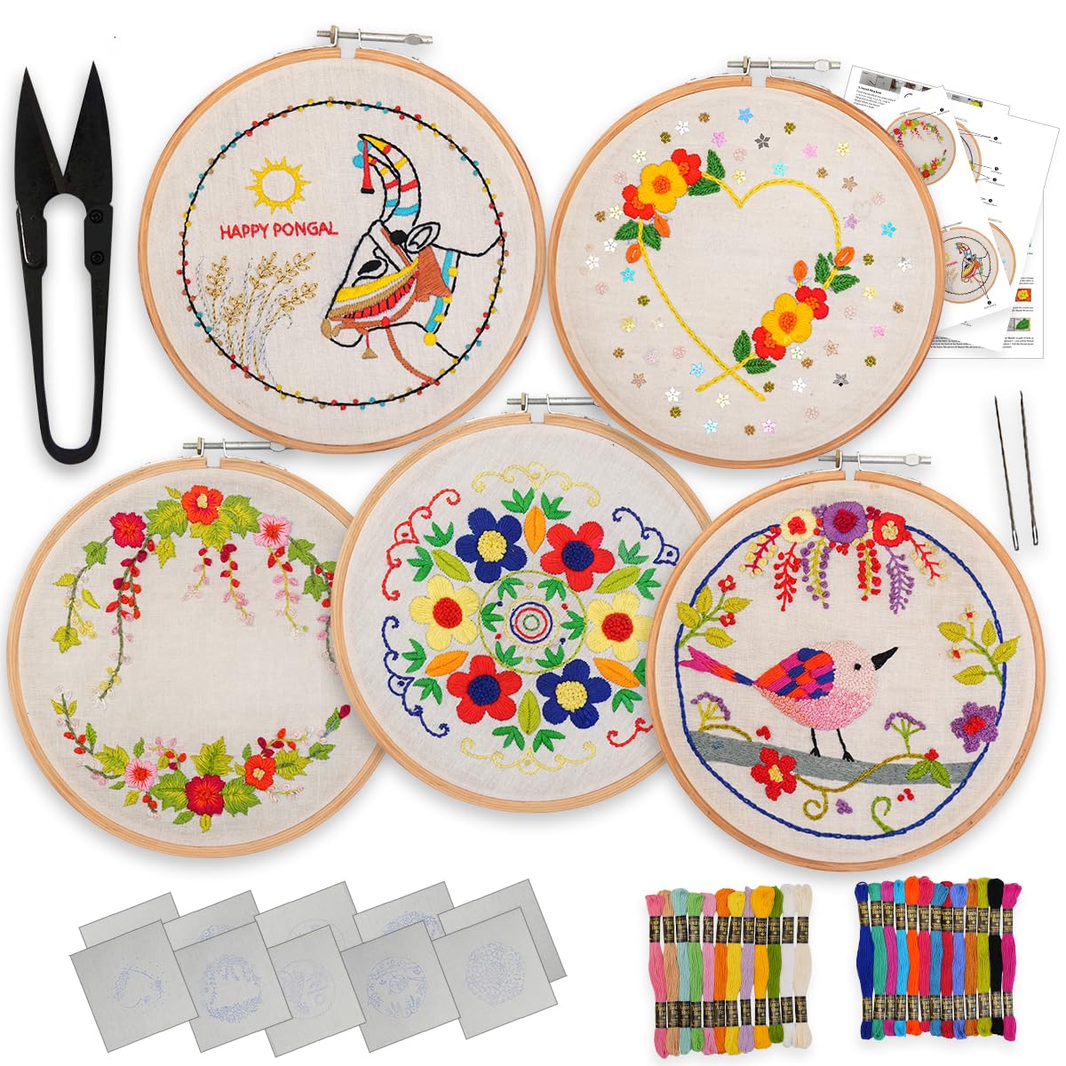 Pack of 5 DIY Embroidery Kit