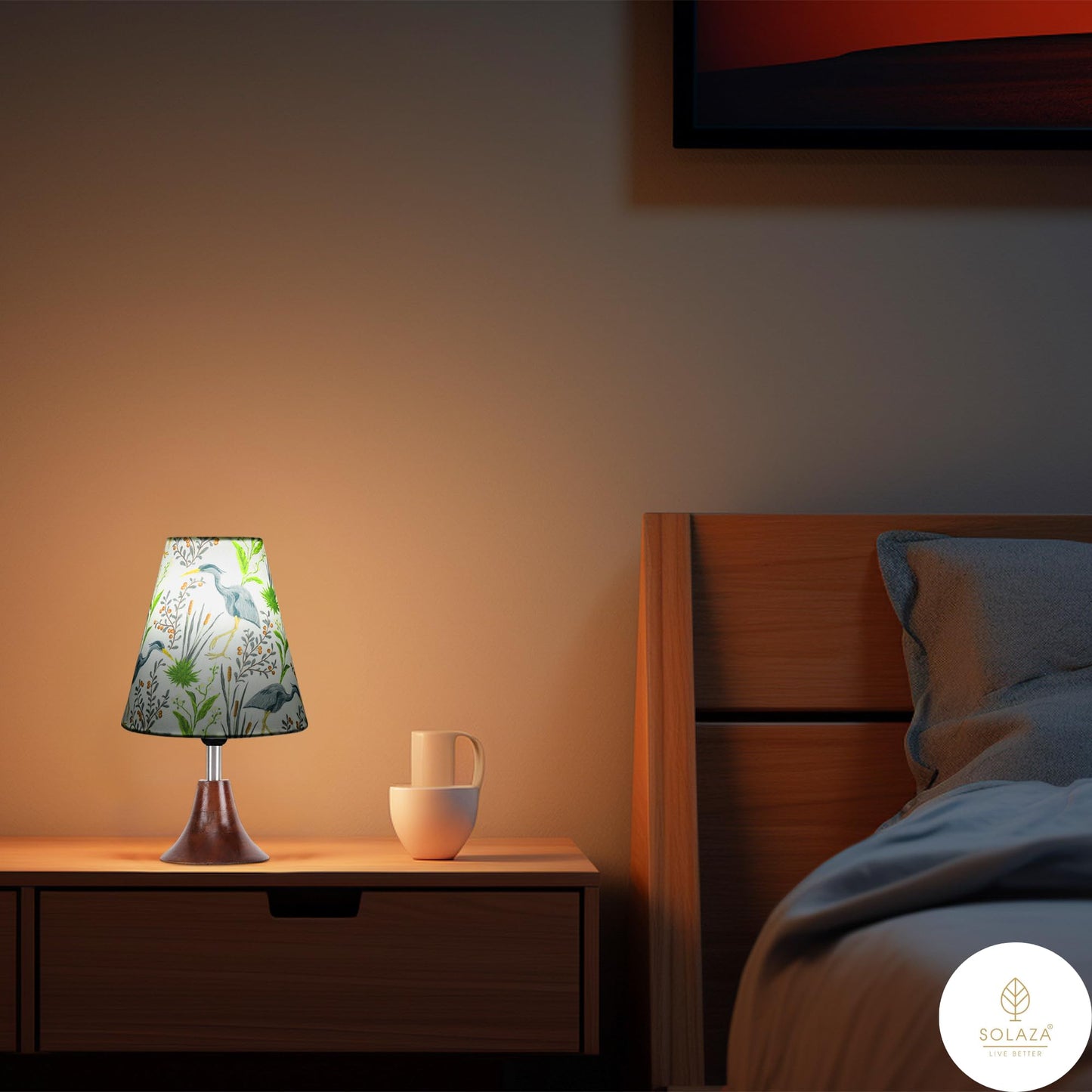 Wooden Bedside Table Lamp