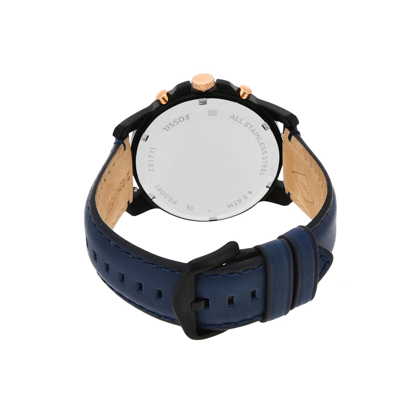 Fossil Grant Blue Quartz Leather Watch