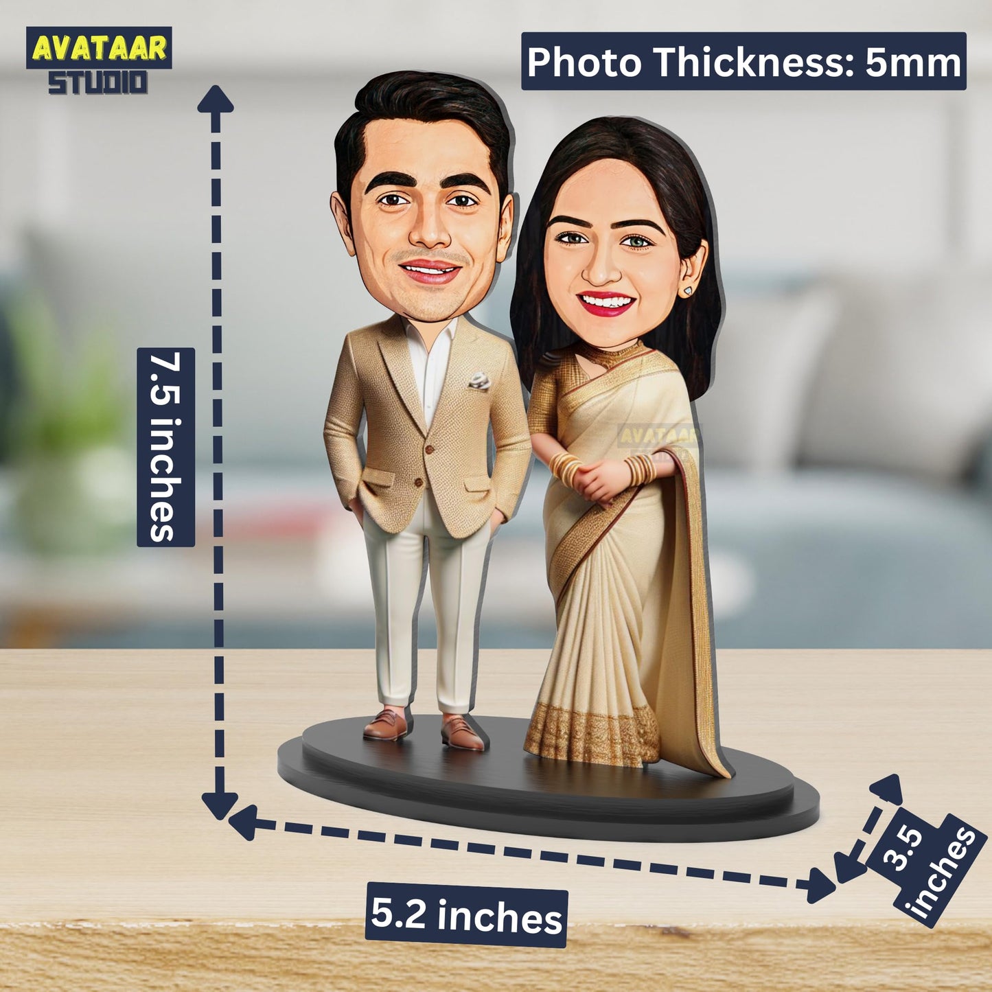 Caricature Photo Frame- Wedding Couple