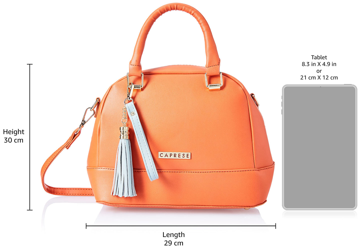 Caprese Womens Small Orange Satchel