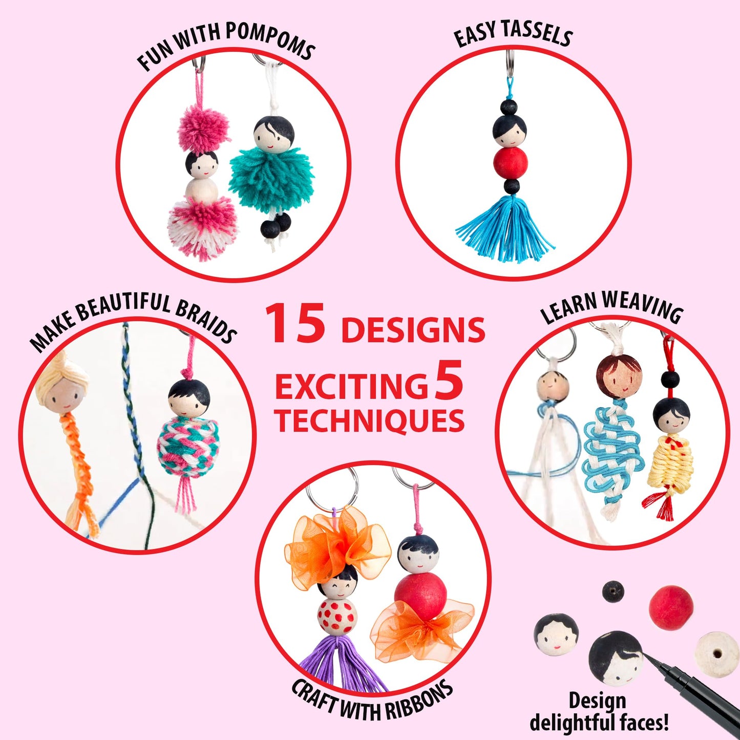 Keychain Dolls| Art And Craft Kit | 9-12 Years