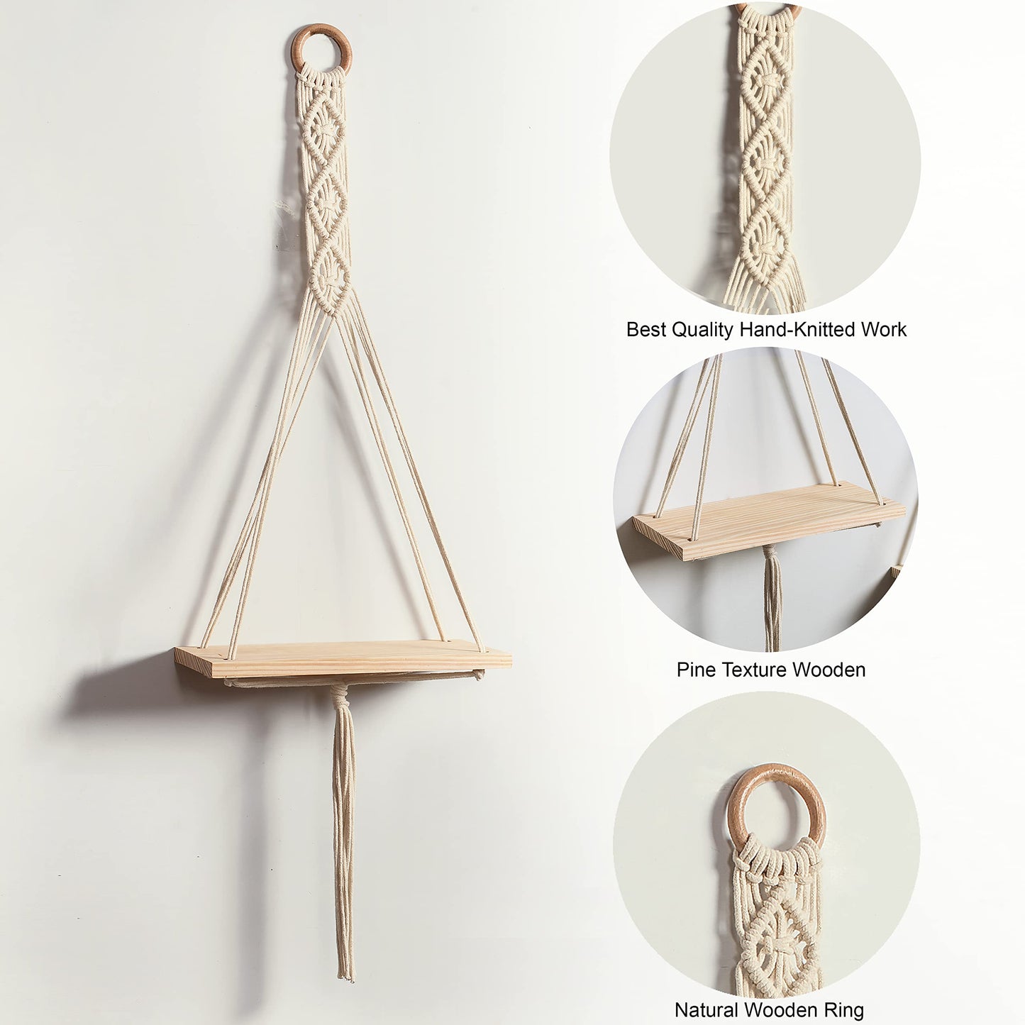 Macrame Handmade Wall Shelf