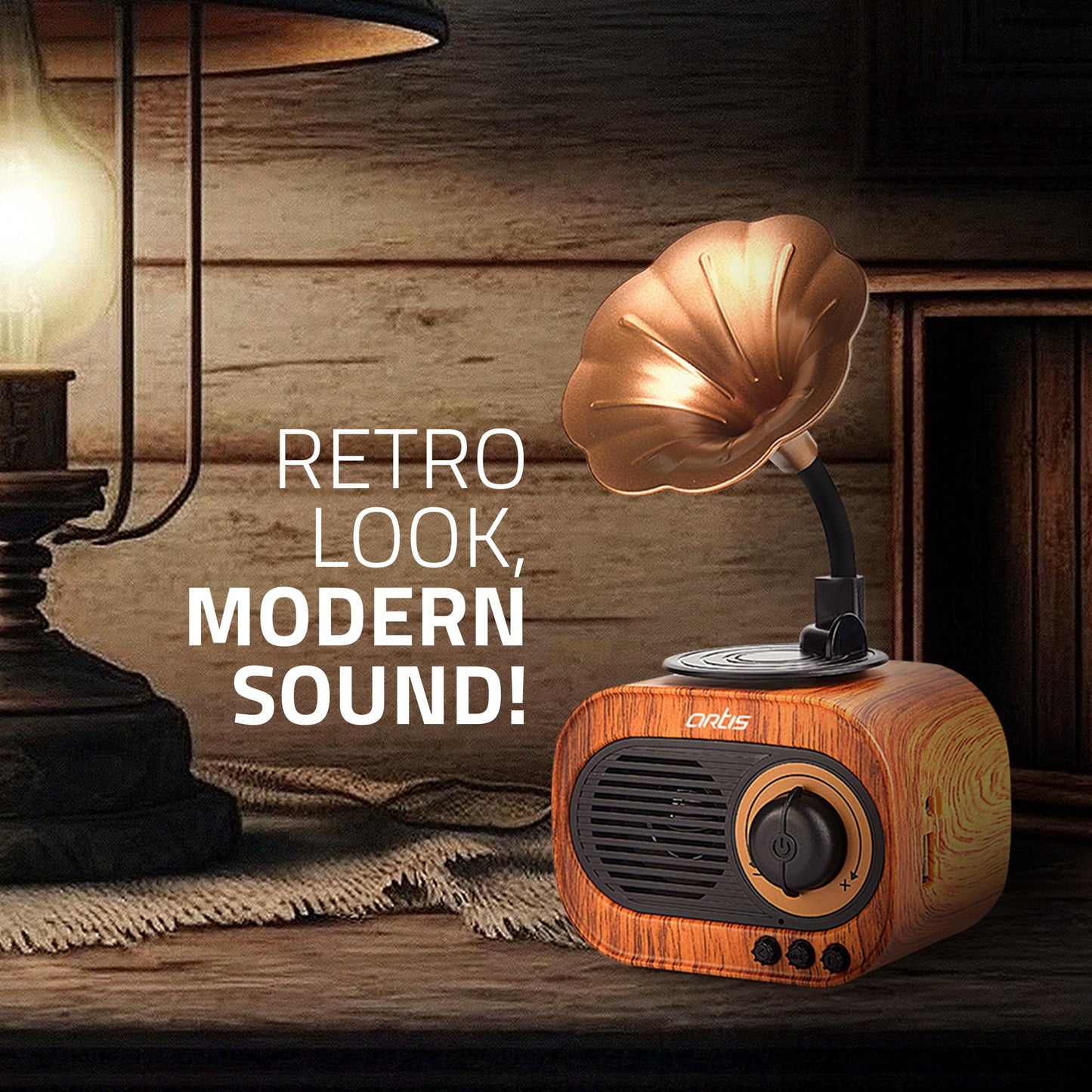 Classic Retro Wireless BT Speaker with FM/USB/AUX