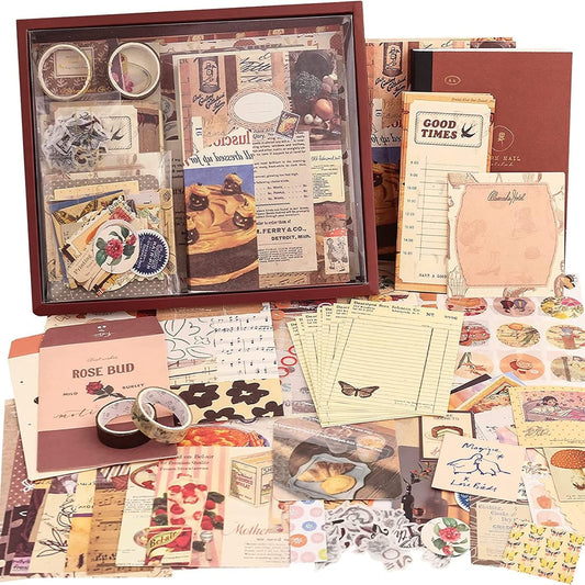 Vintage Aesthetic Scrapbook Kit- 346 Pcs