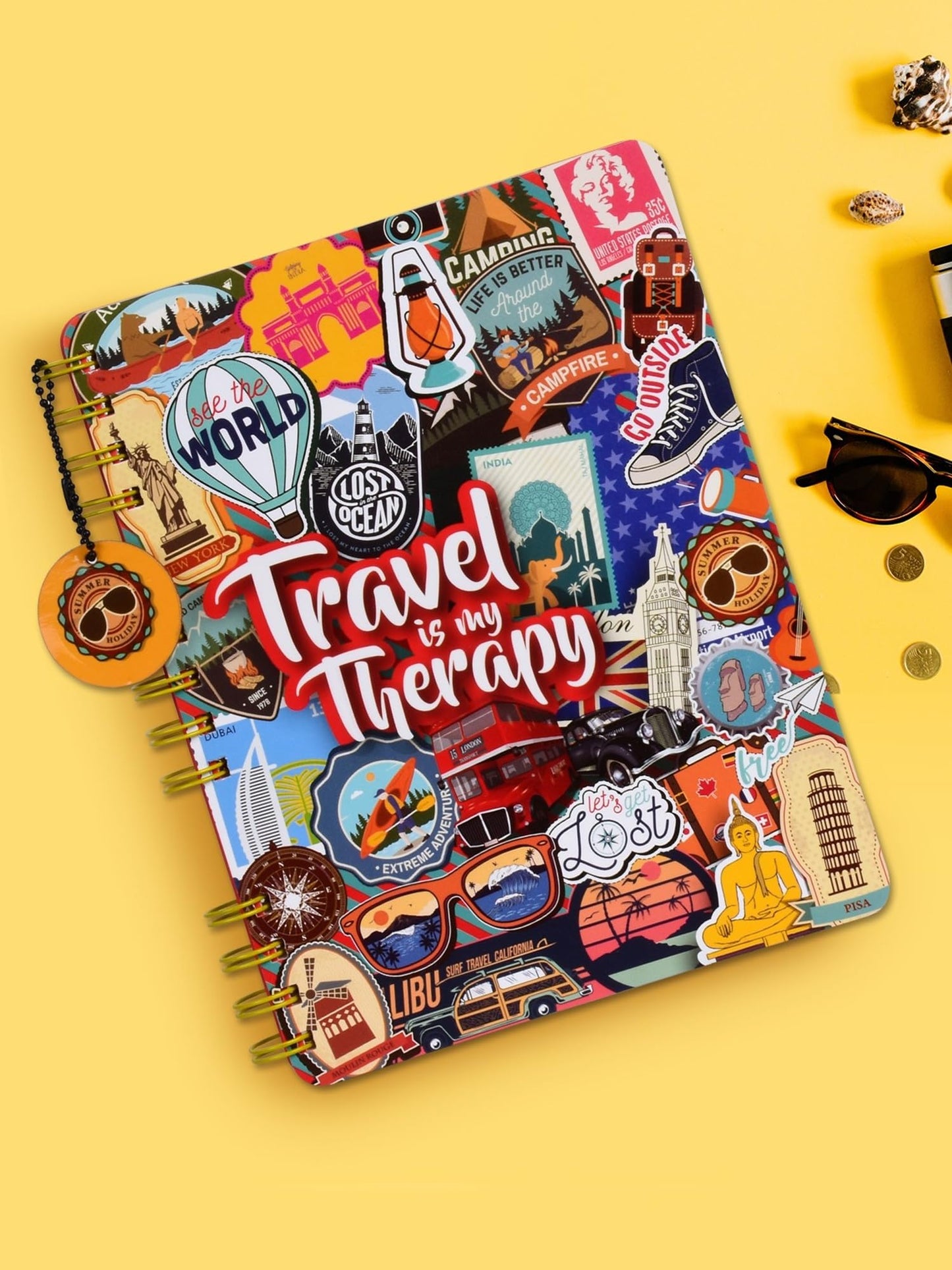 Spiral travel Diary with Bookmark