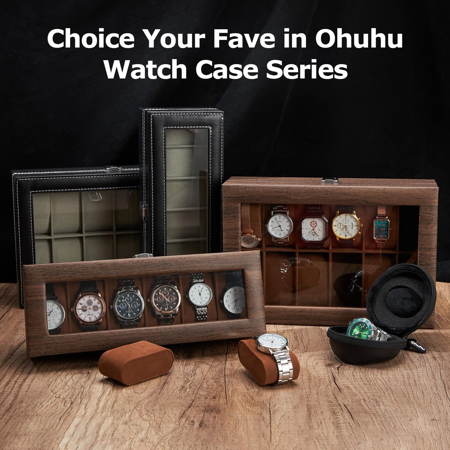 12 Slot Watch Case Pu Leather