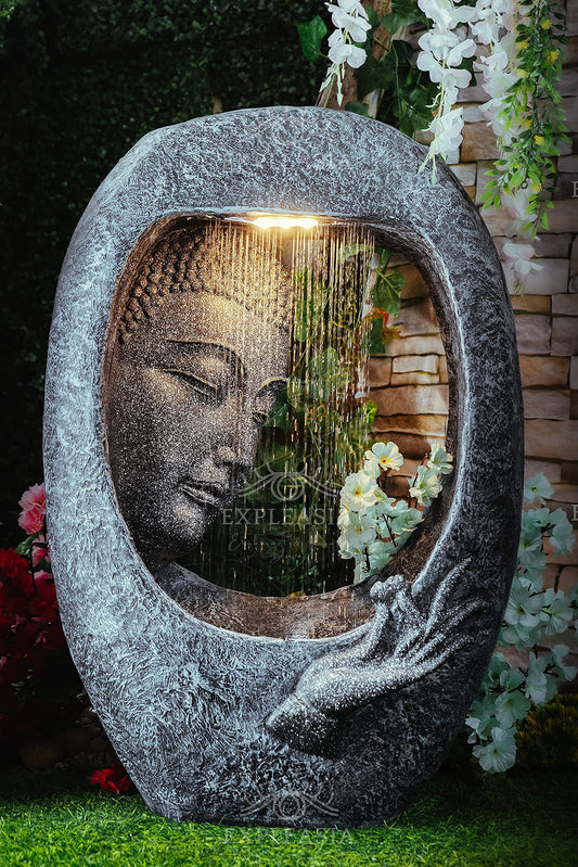 Rock Carved Buddha Water Fountain